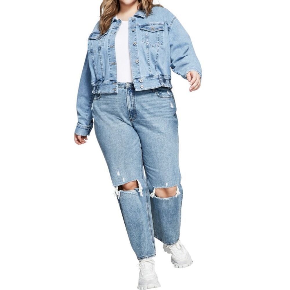 NEW And Now This Women's Ultra High Rise Straight Jeans Brickson Wash 20W